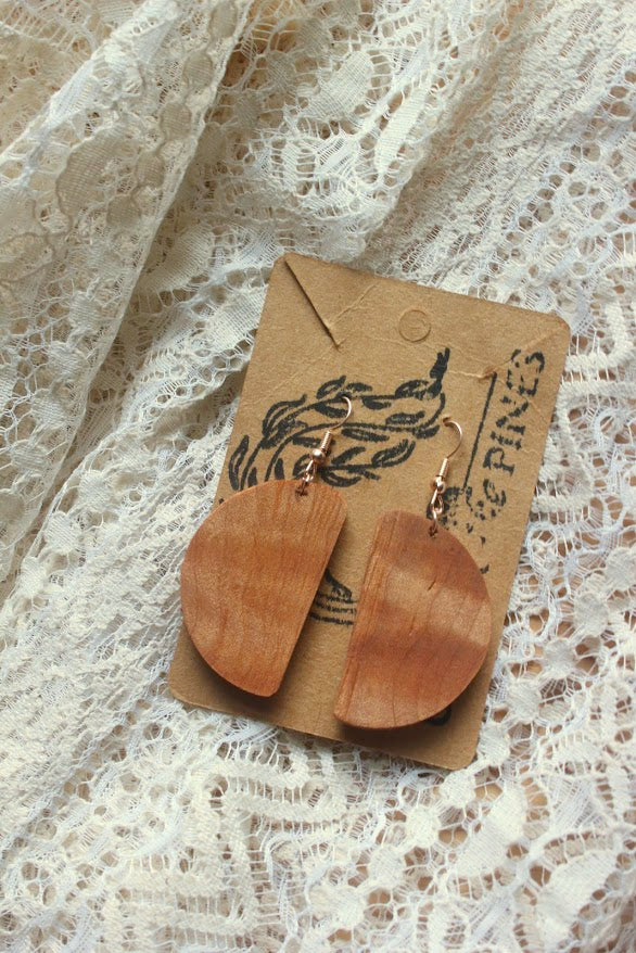 Half Moon Wooden Earrings image 0