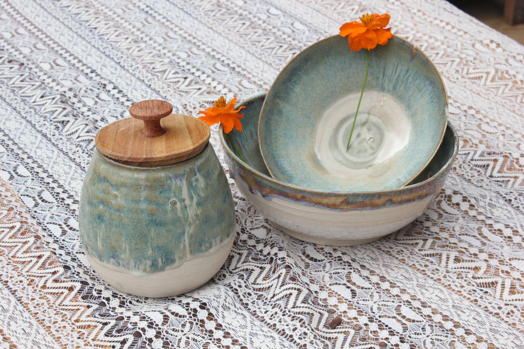 Misty Bowl & Spice jar set image 3